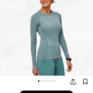 Figs Women's Long Sleeve Teal Top